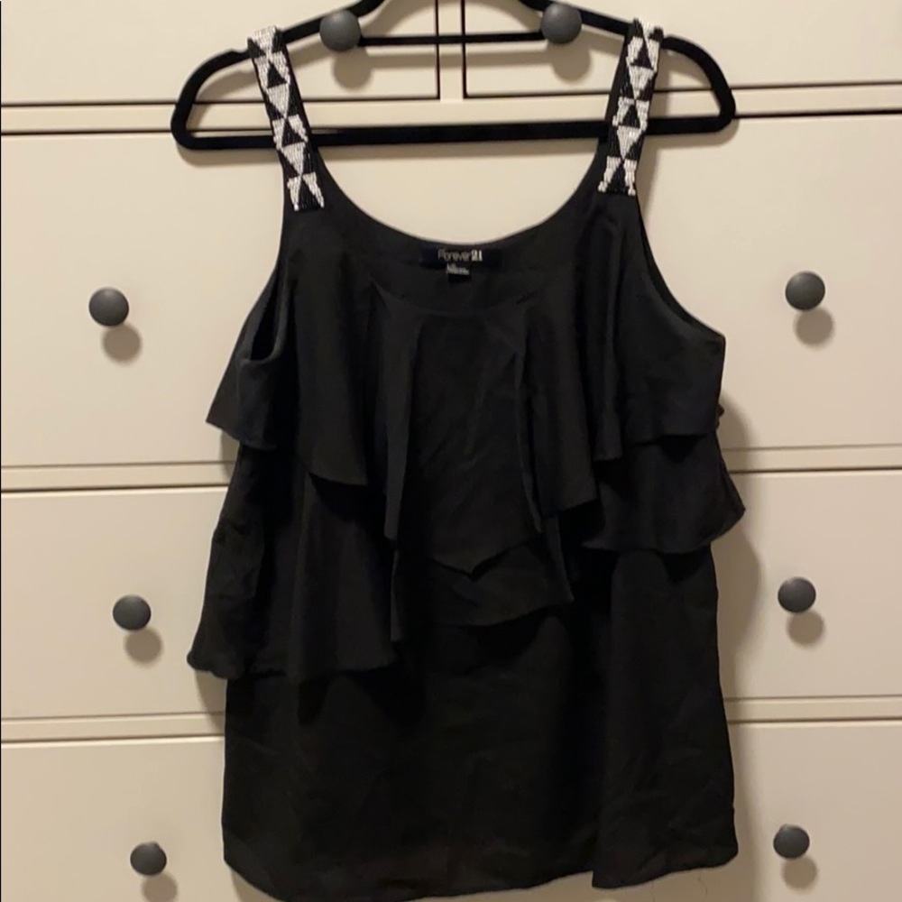 Black Ruffle Blouse